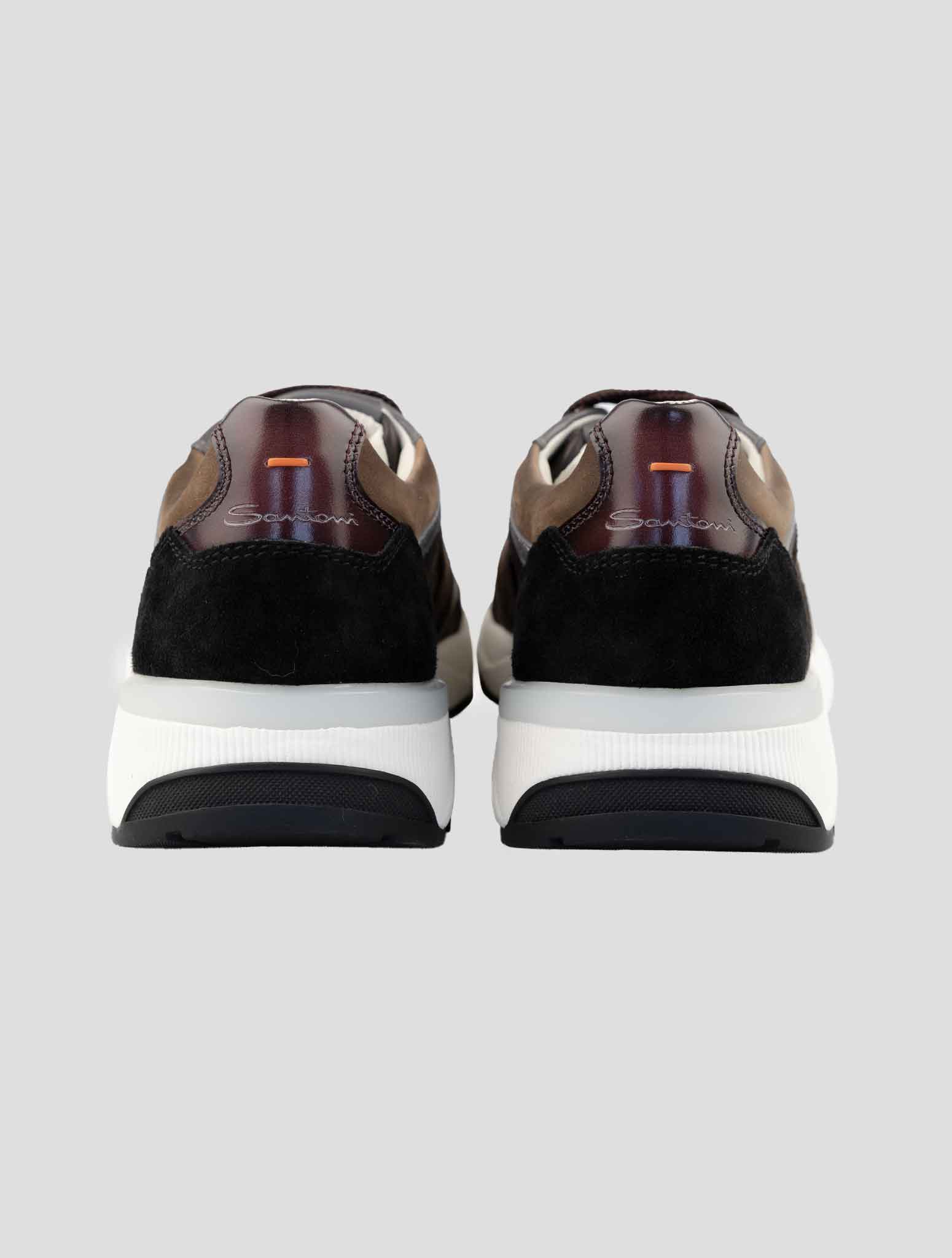 Santoni Multicolor Leather Suede Sneakers
