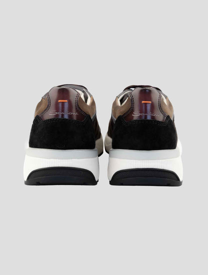 Santoni Multicolor Leather Suede Sneakers