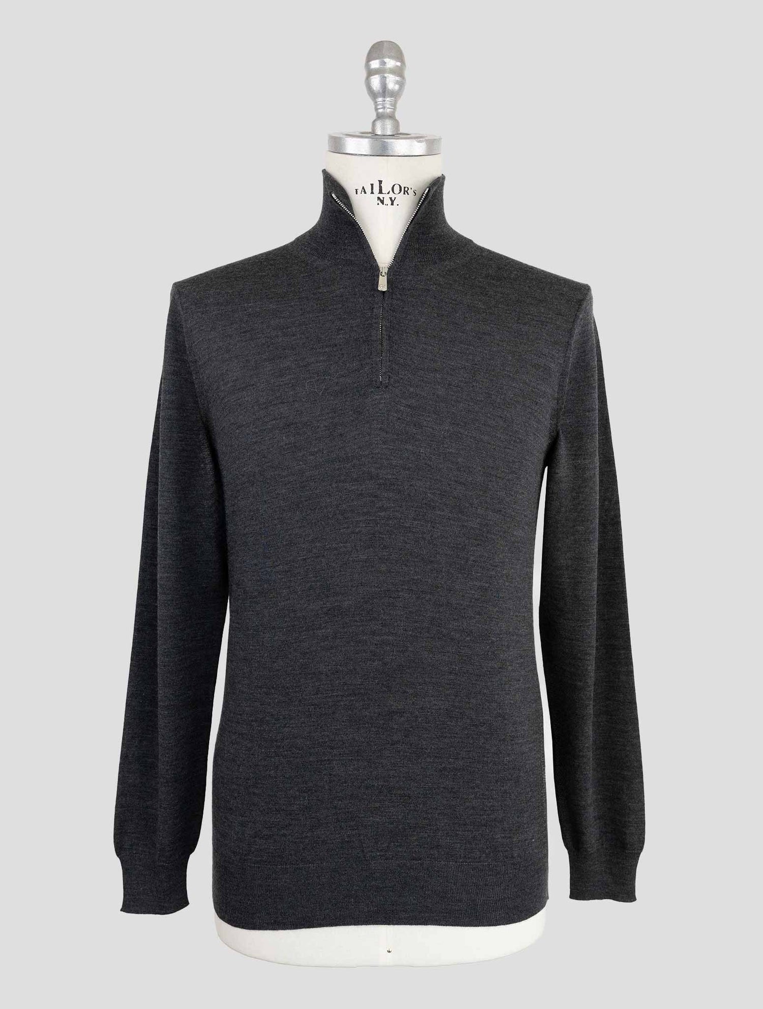 Marco Pescarolo Gray Virgin Wool Sweater Half Zip