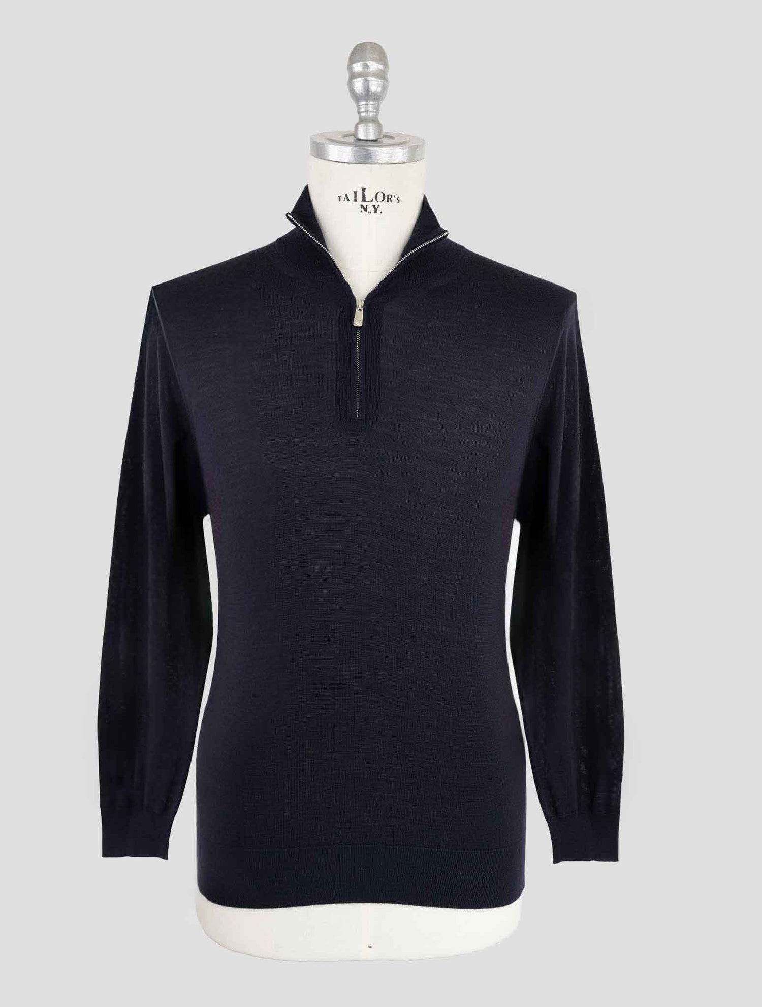 Marco Pescarolo Blue Virgin Wool Sweater Half Zip
