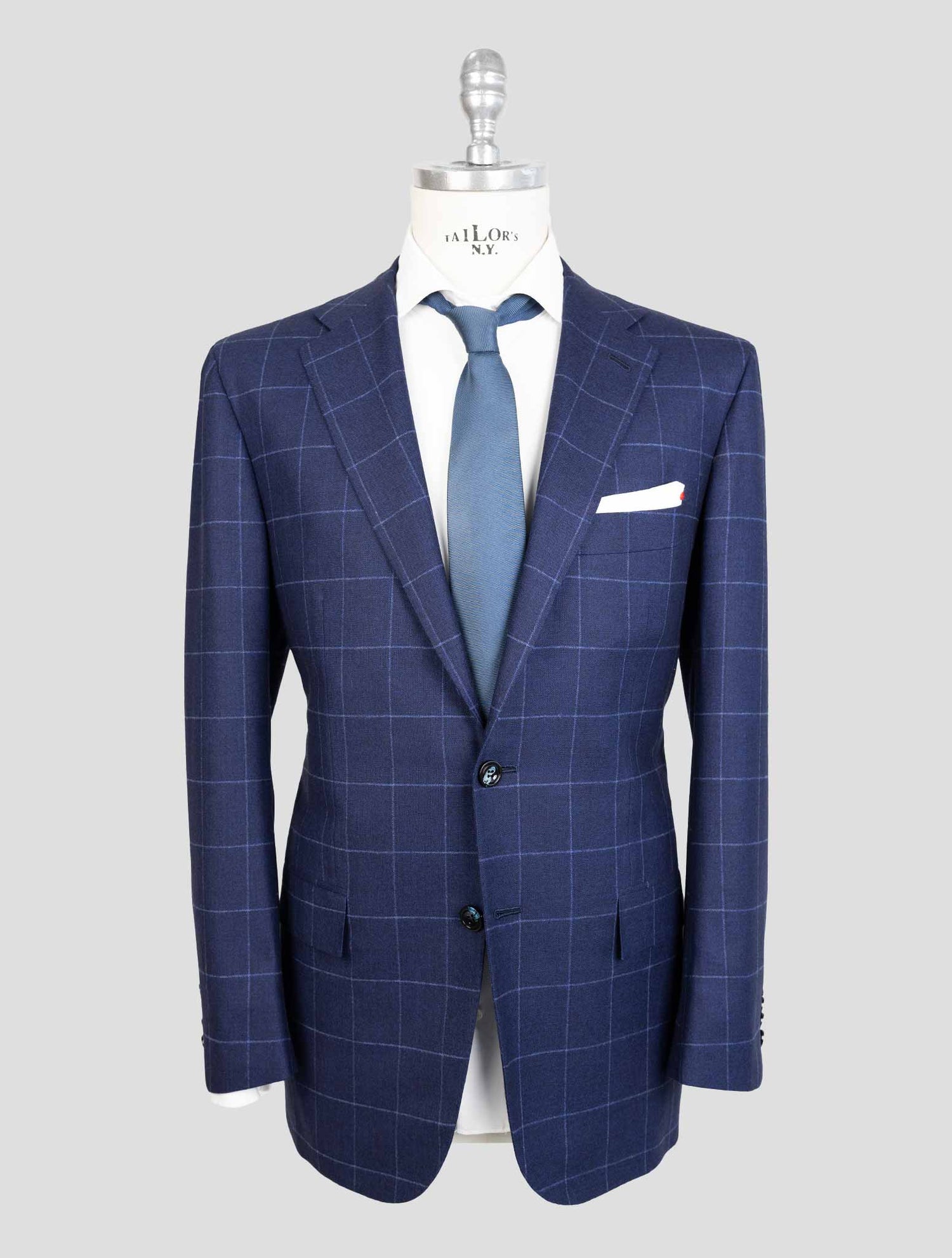 Kiton Blue Virgin Wool Cashmere Suit