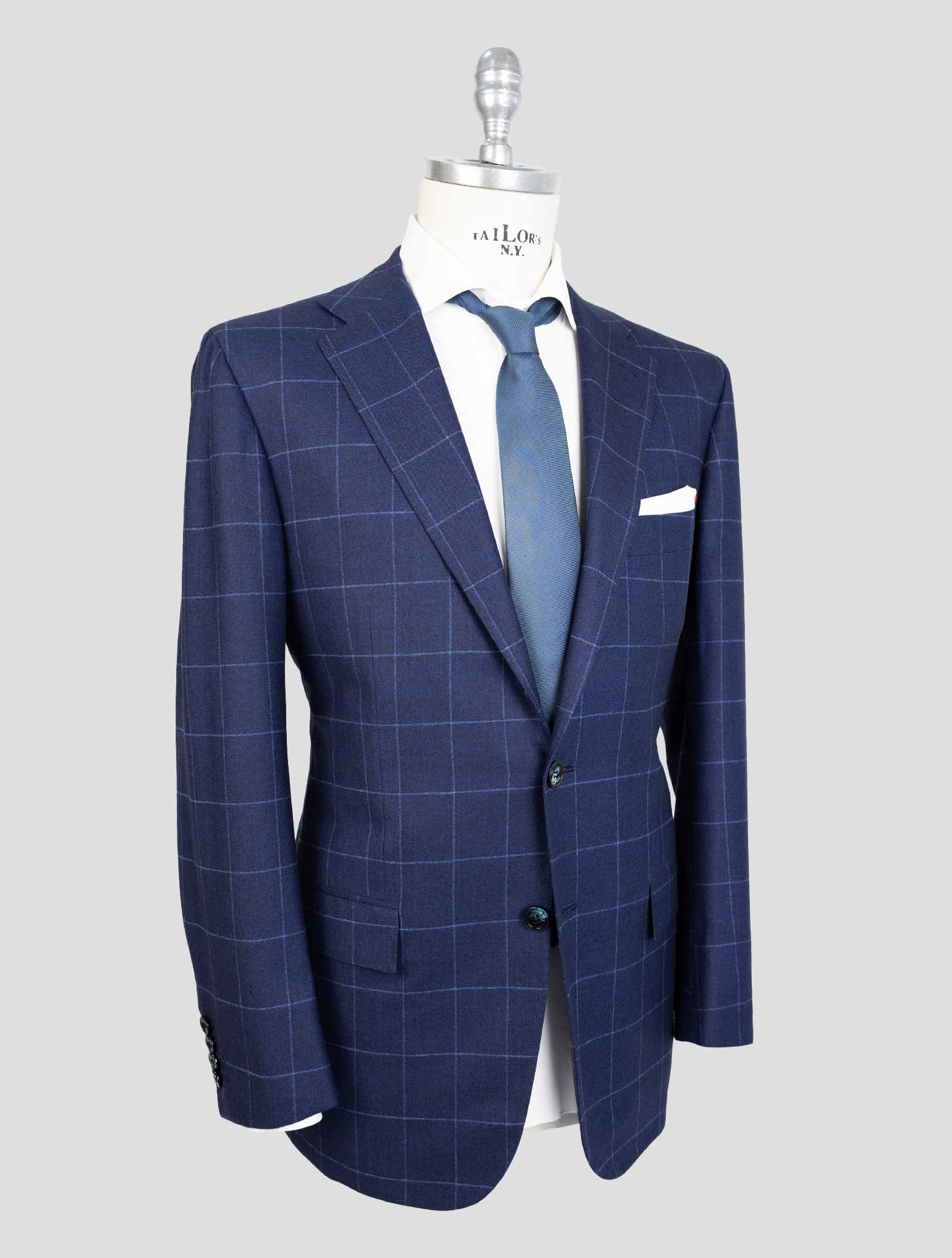 Kiton Blue Virgin Wool Cashmere Suit