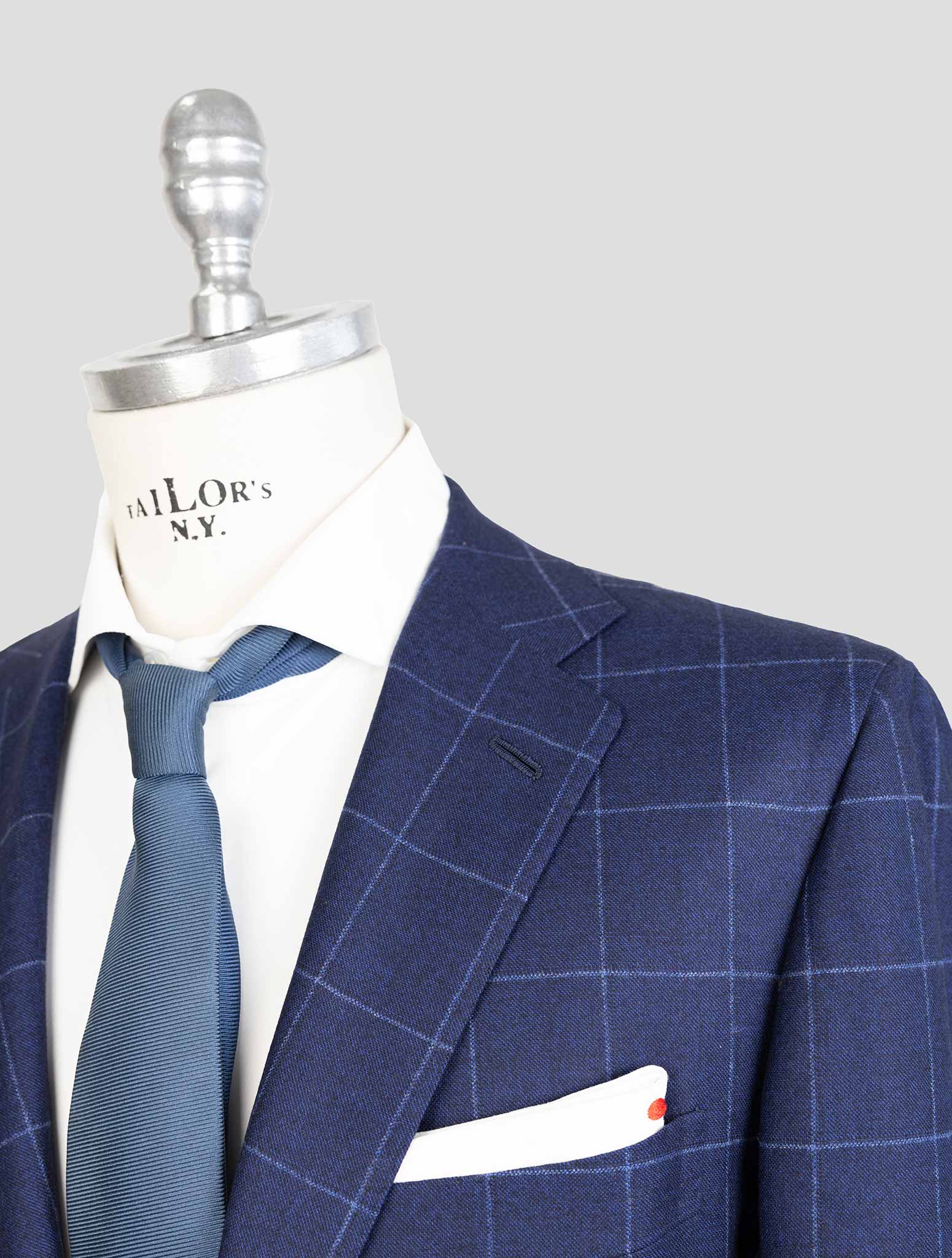 Kiton Blue Virgin Wool Cashmere Suit