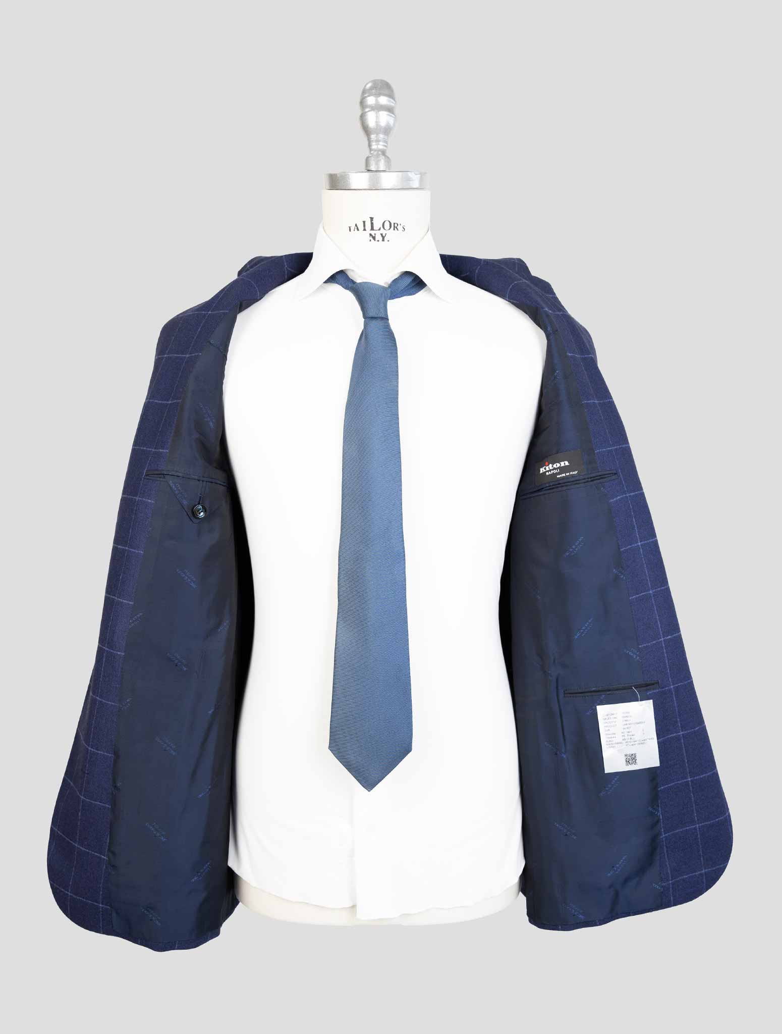 Kiton Blue Virgin Wool Cashmere Suit