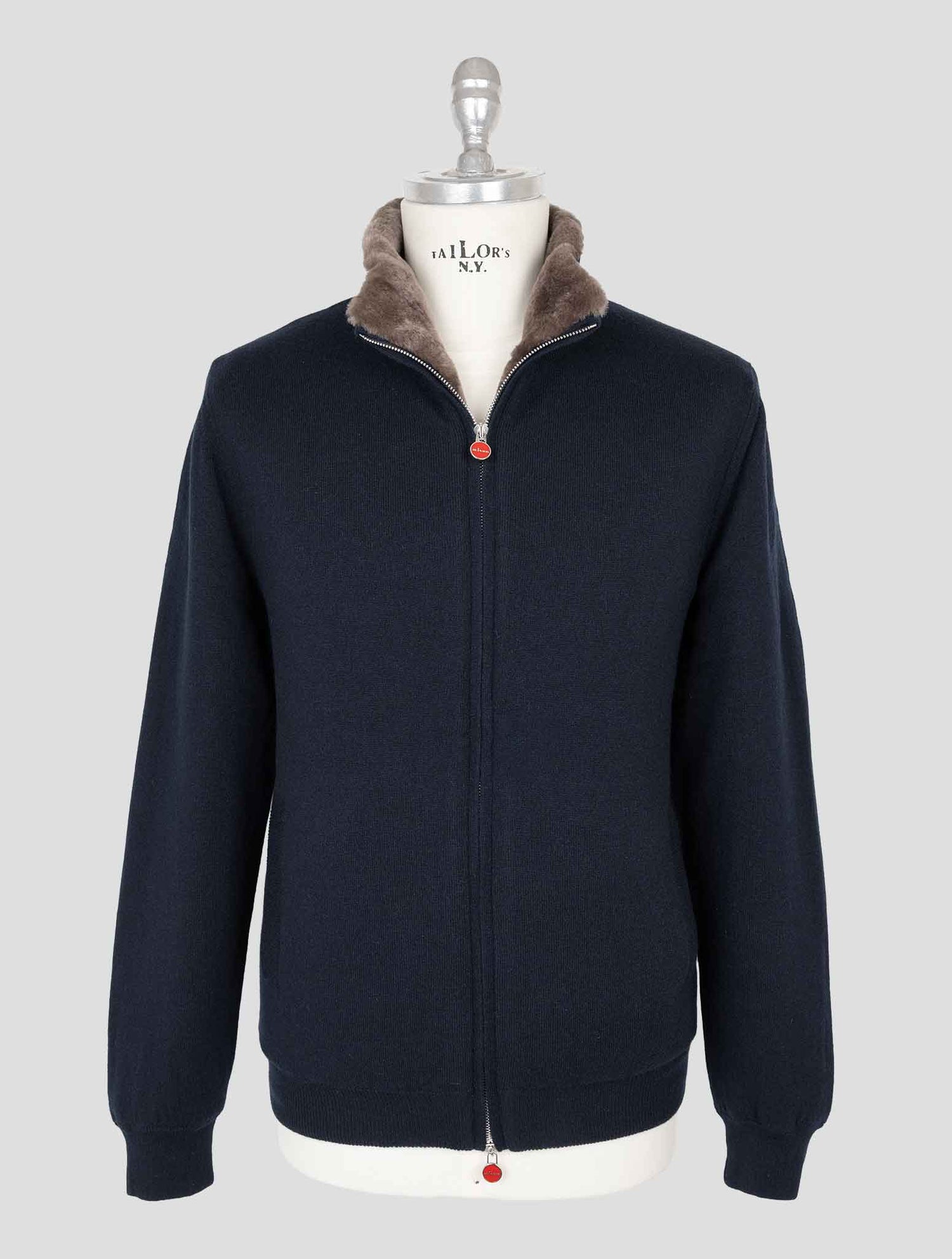 Kiton Blue Cashmere Sheep Coat