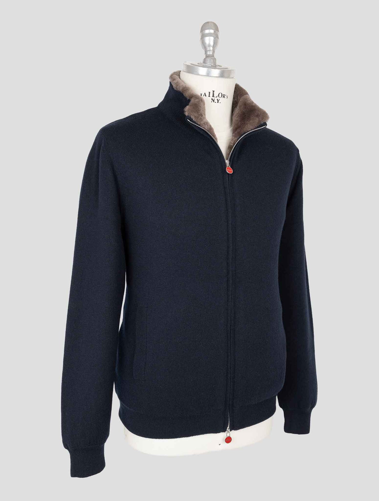 Kiton Blue Cashmere Sheep Coat