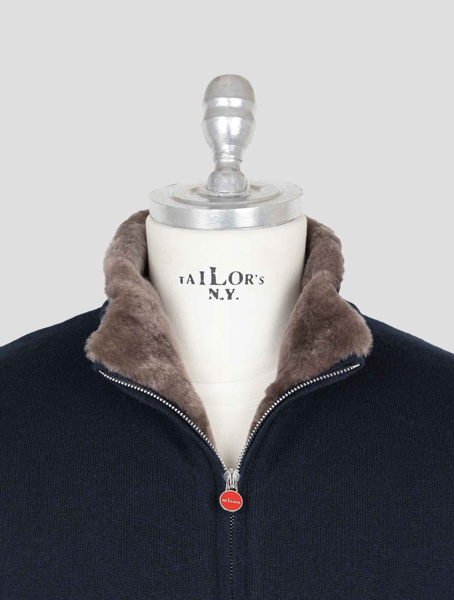 Kiton Blue Cashmere Sheep Coat