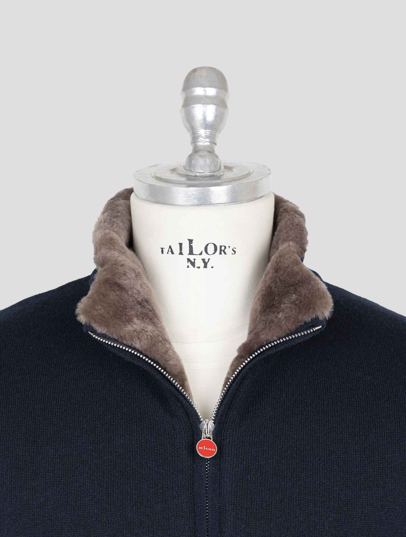 Kiton Blue Cashmere Sheep Coat