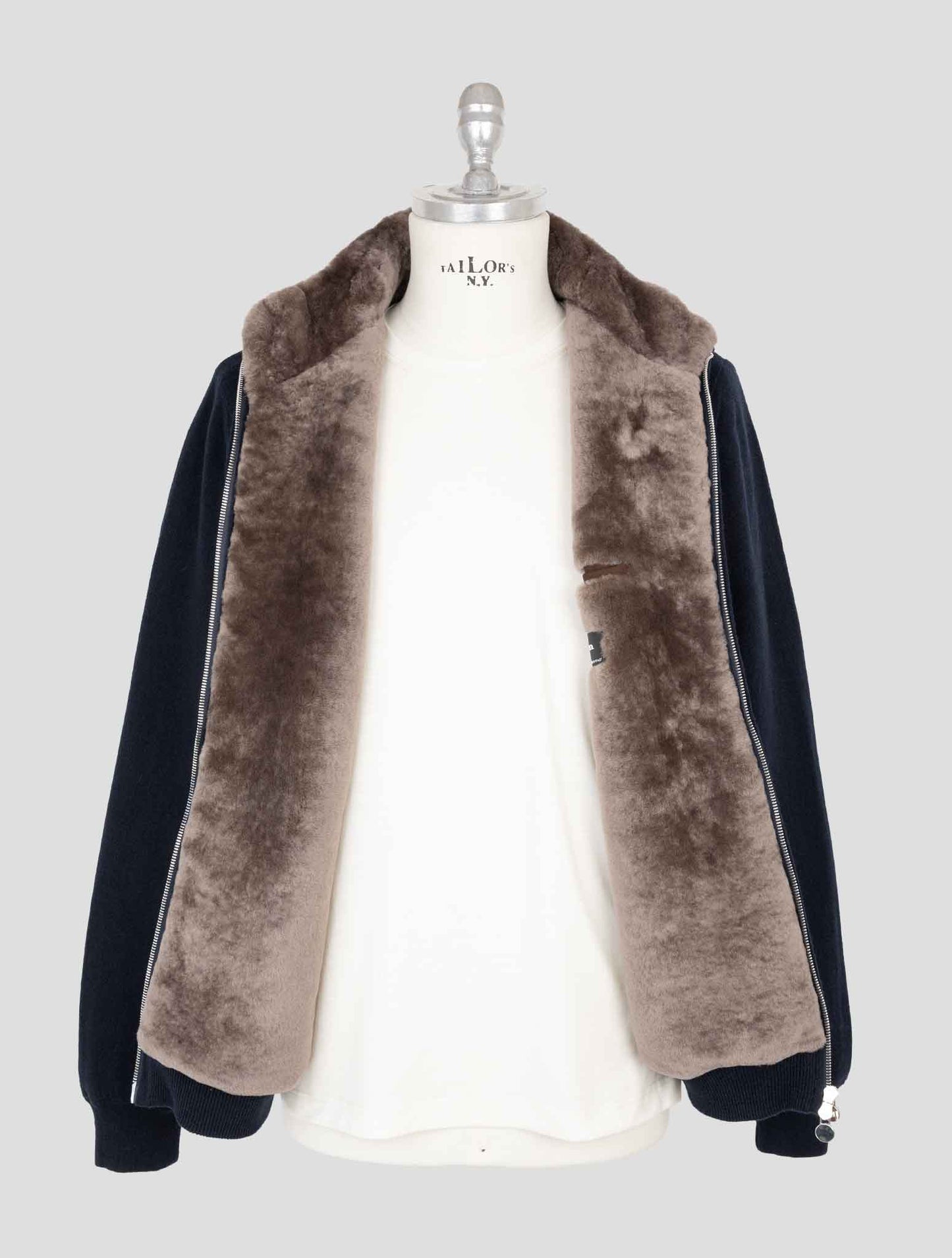Kiton Blue Cashmere Sheep Coat