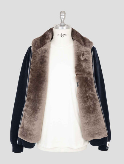 Kiton Blue Cashmere Sheep Coat