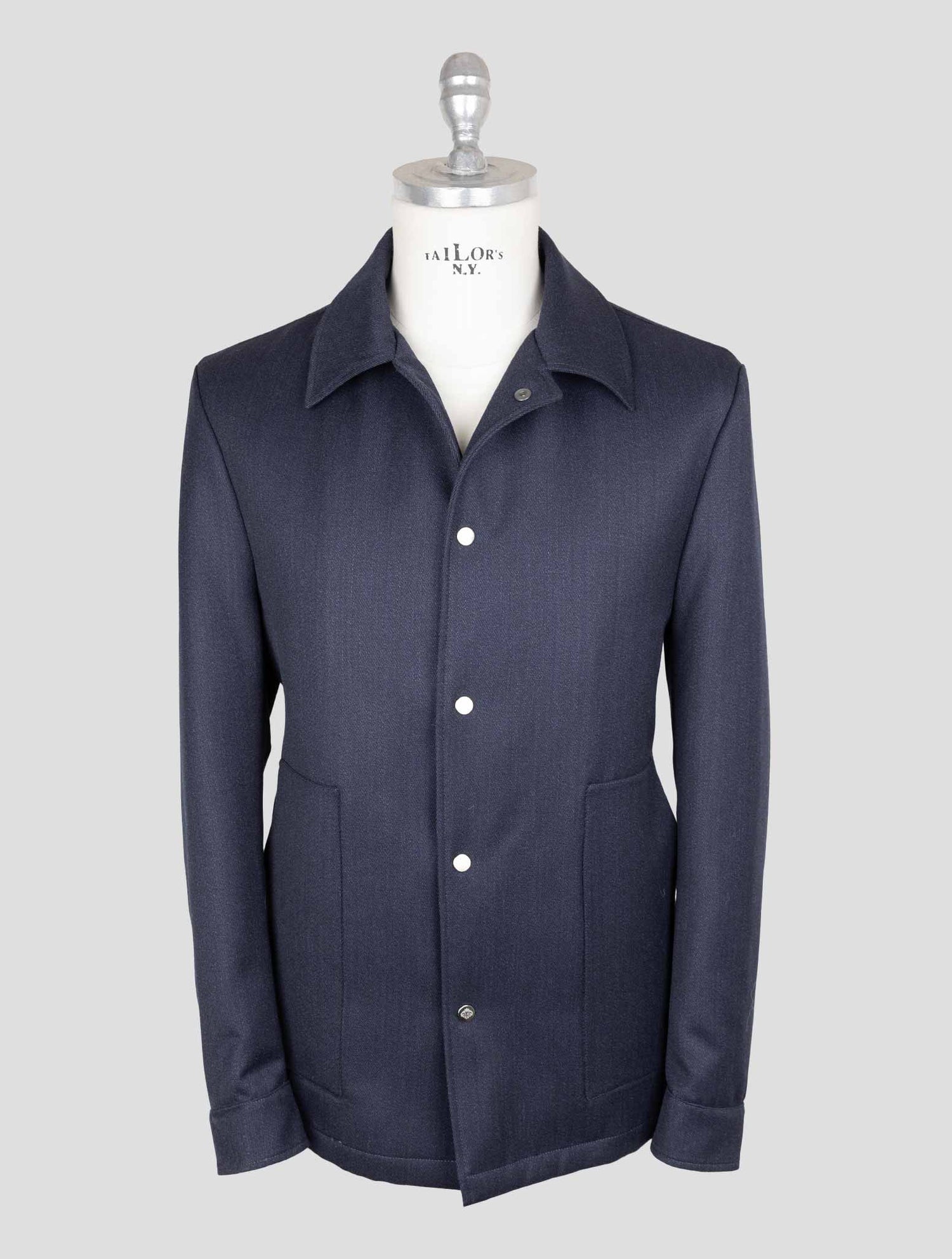 Luigi Borrelli Blue Virgin Wool Coat