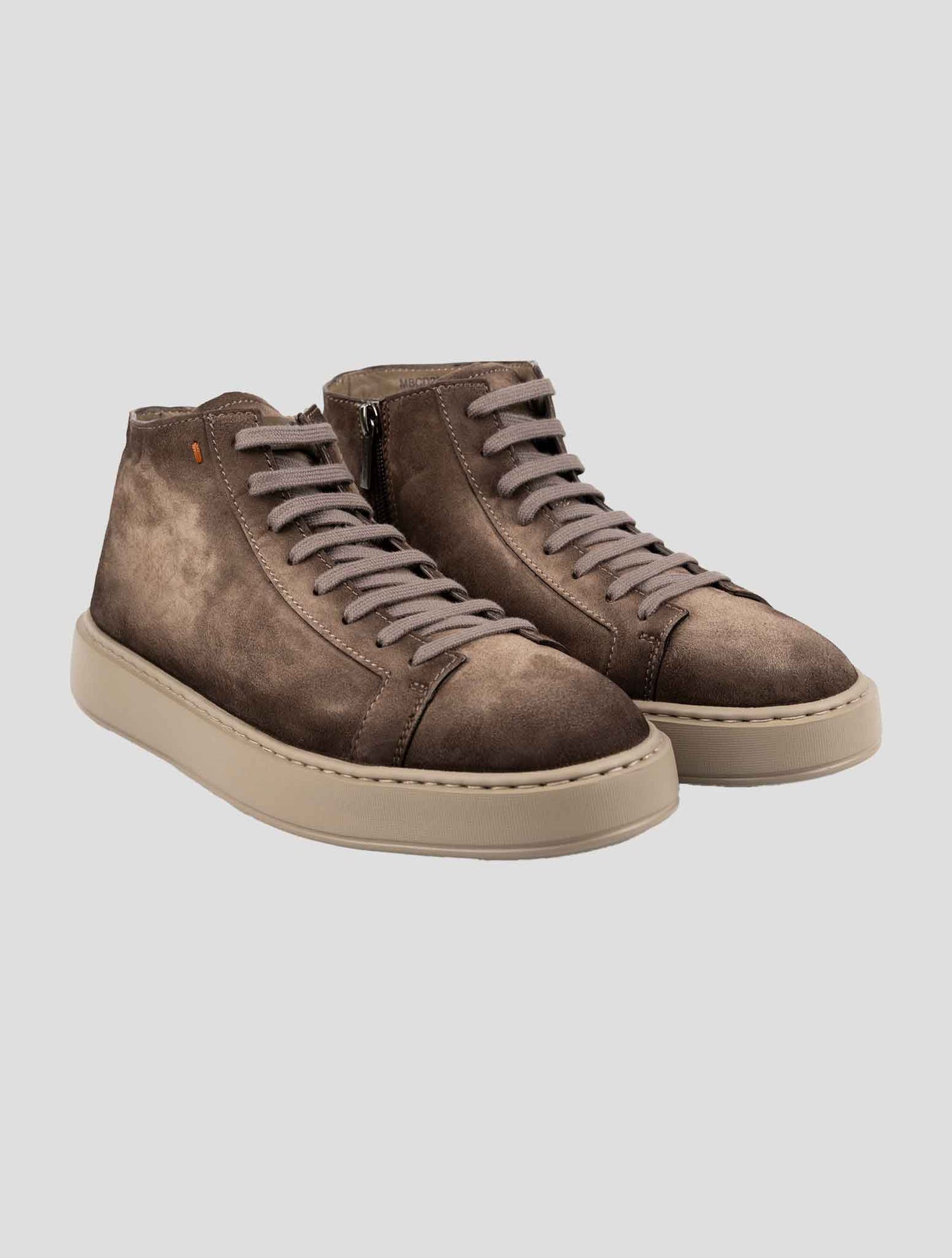 Santoni Brown Leather Suede Boots