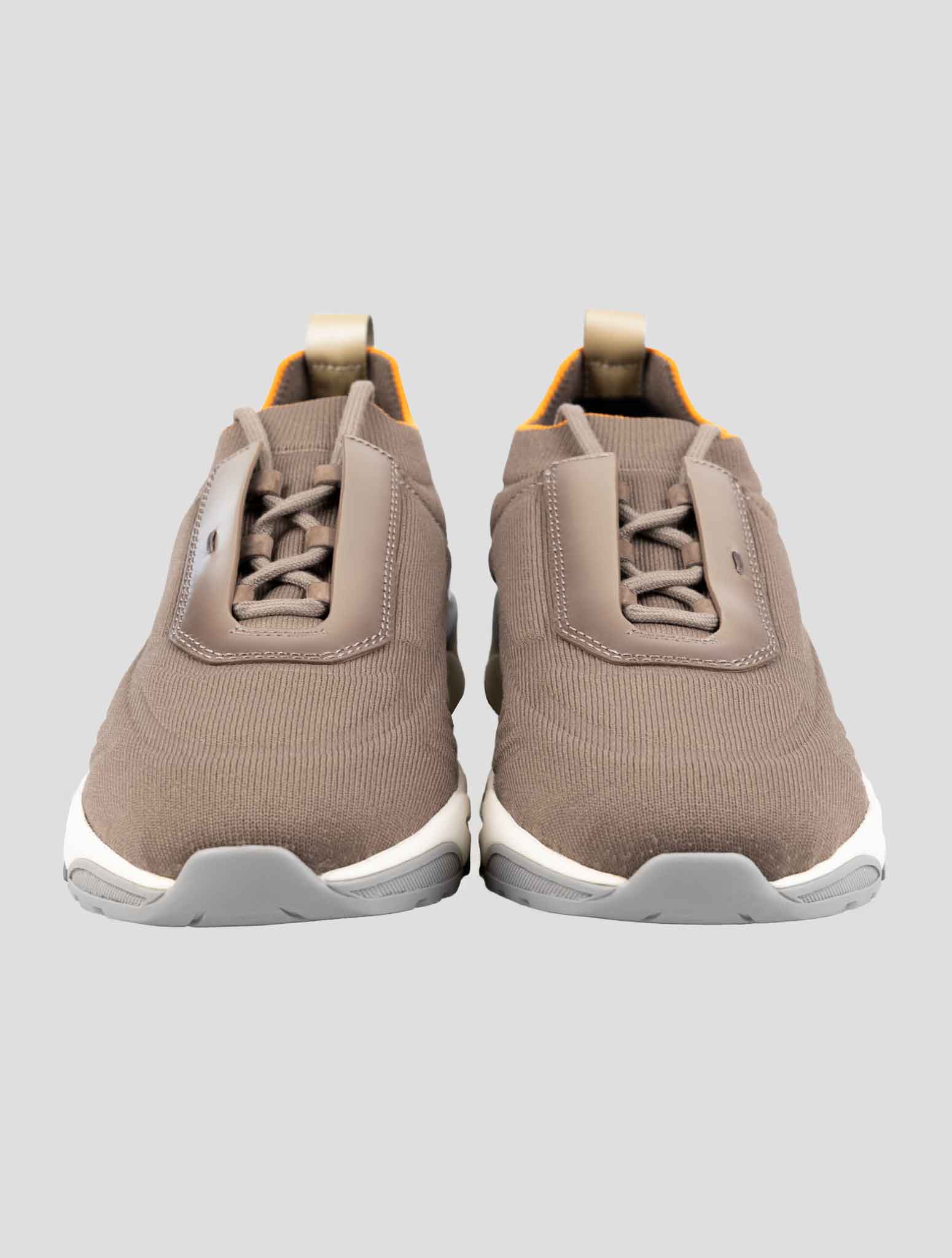 Santoni Brown Nylon Sneakers