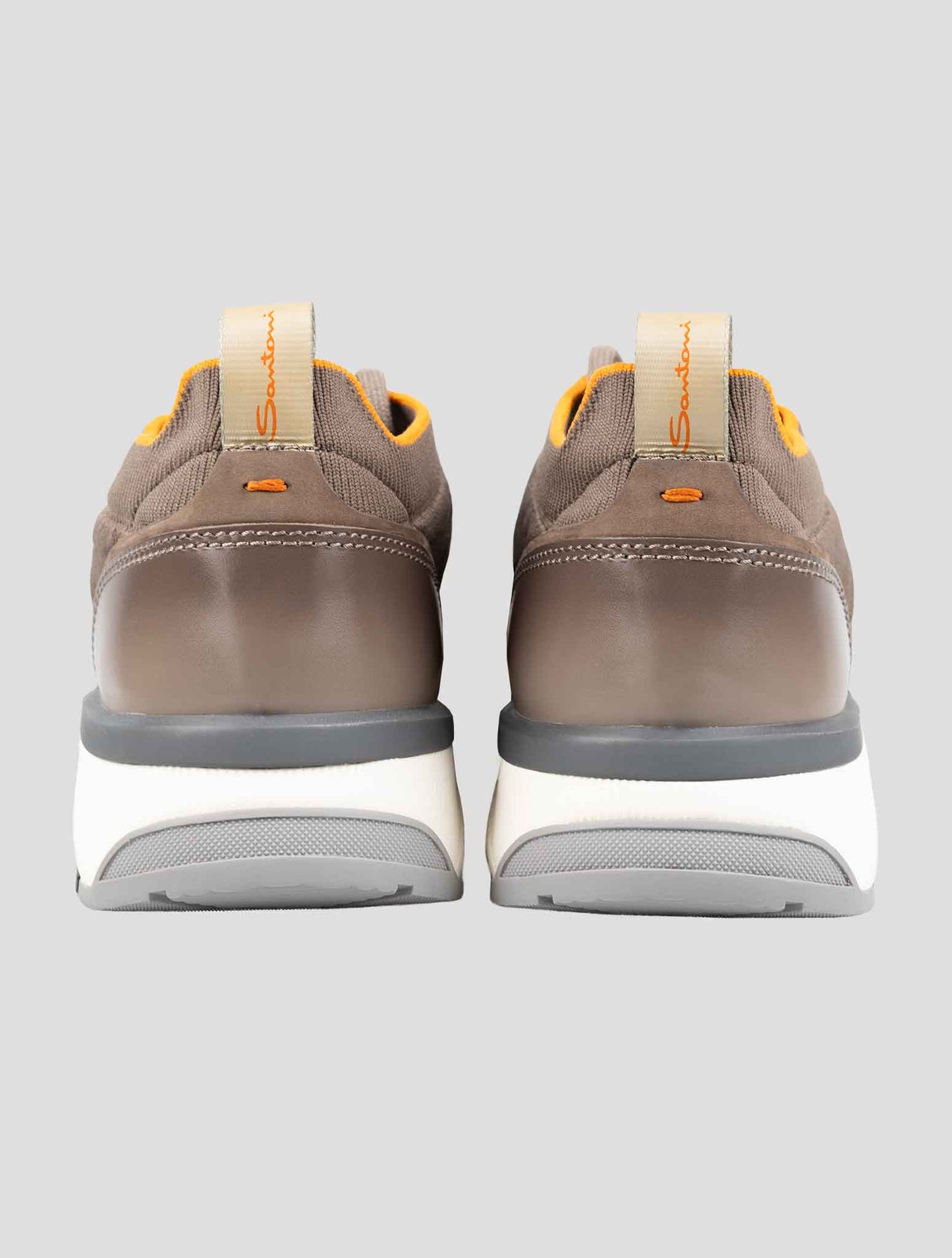 Santoni Brown Nylon Sneakers