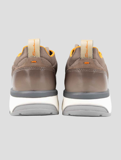 Santoni Brown Nylon Sneakers