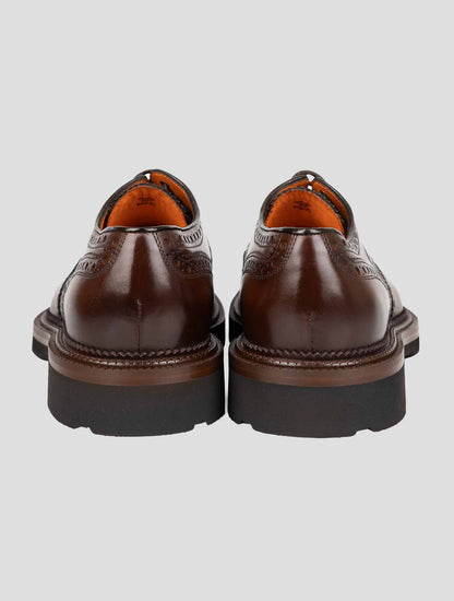 Santoni Brown Leather Dress Shoes
