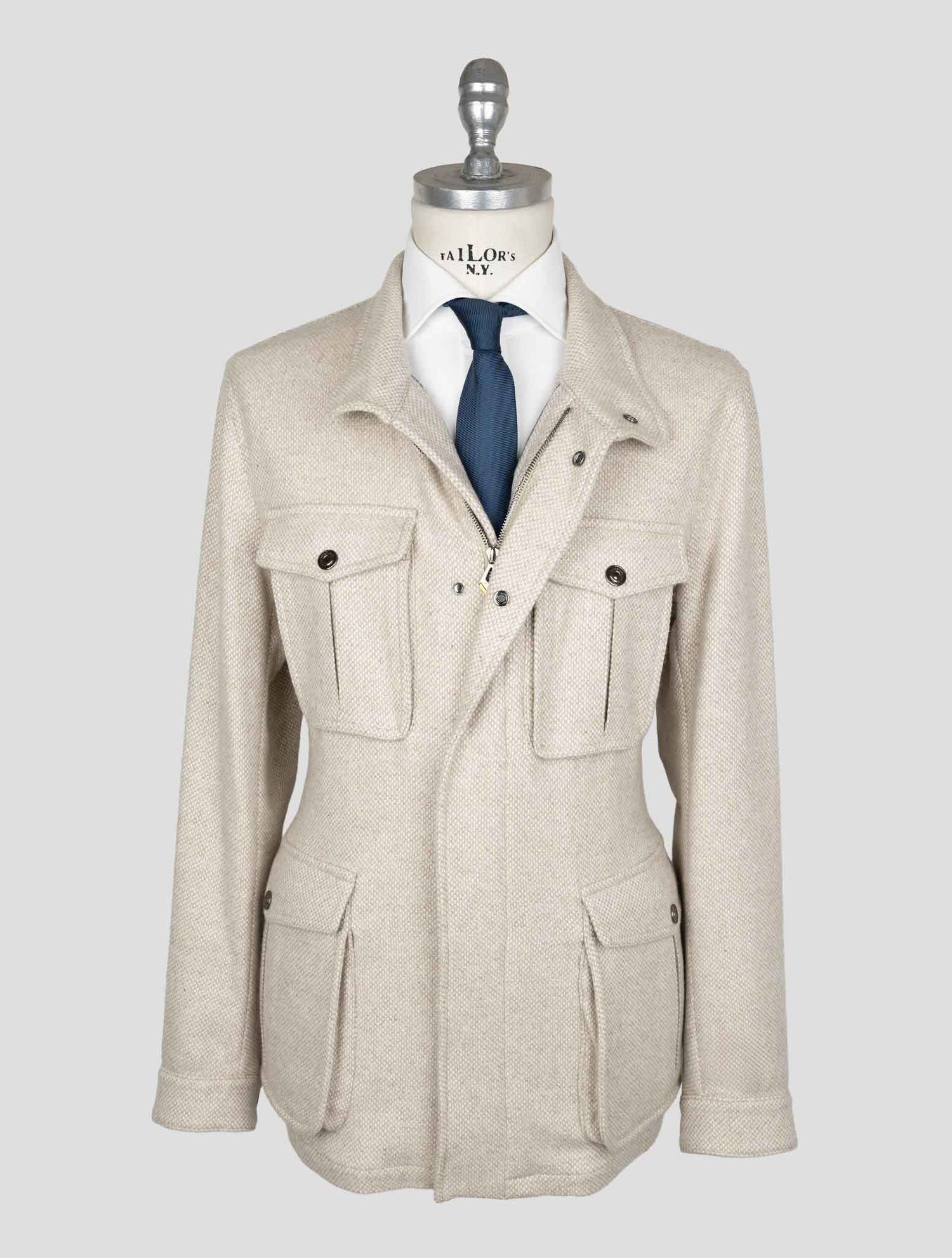 Sartorio Napoli Beige Cashmere Silk Coat