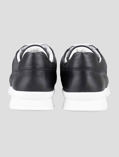 Kiton Black Leather Deerskin Sneakers