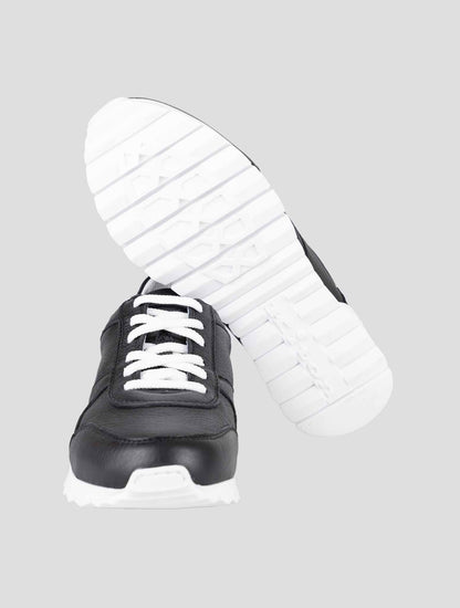 Kiton Black Leather Deerskin Sneakers