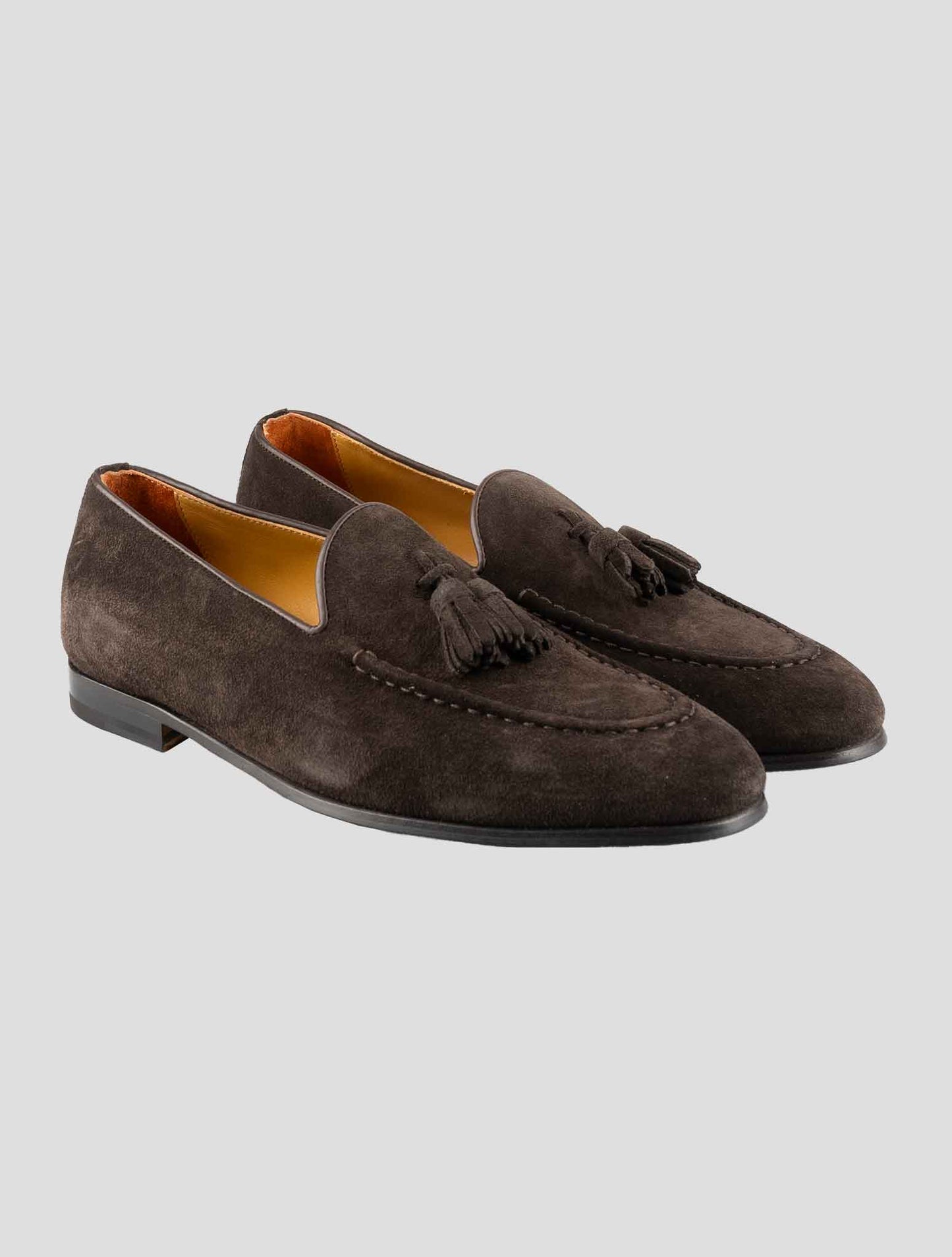 Kiton Brown Leather Suede Loafers