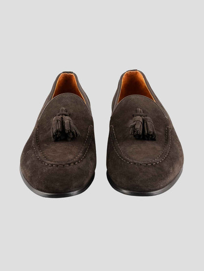 Kiton Brown Leather Suede Loafers
