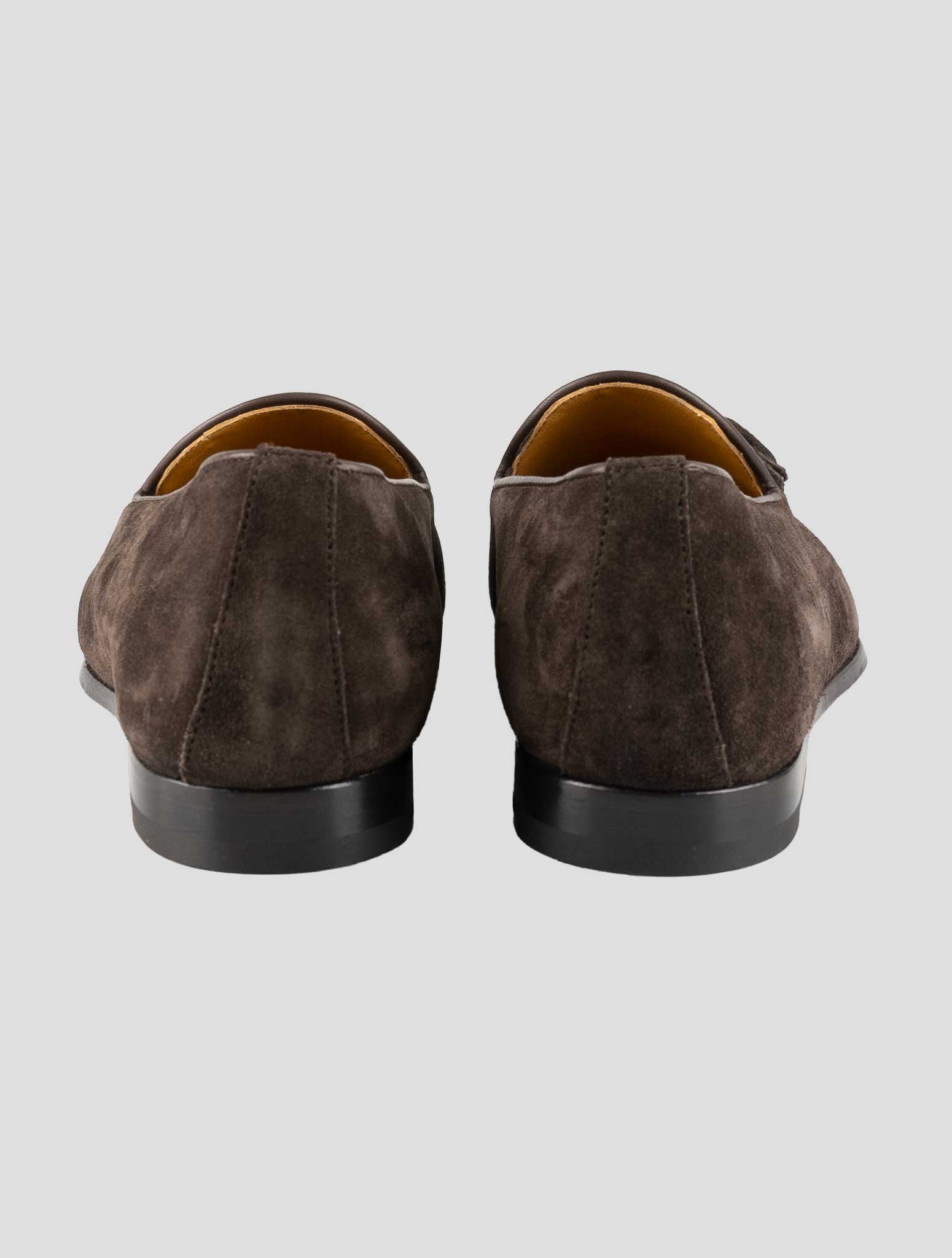 Kiton Brown Leather Suede Loafers