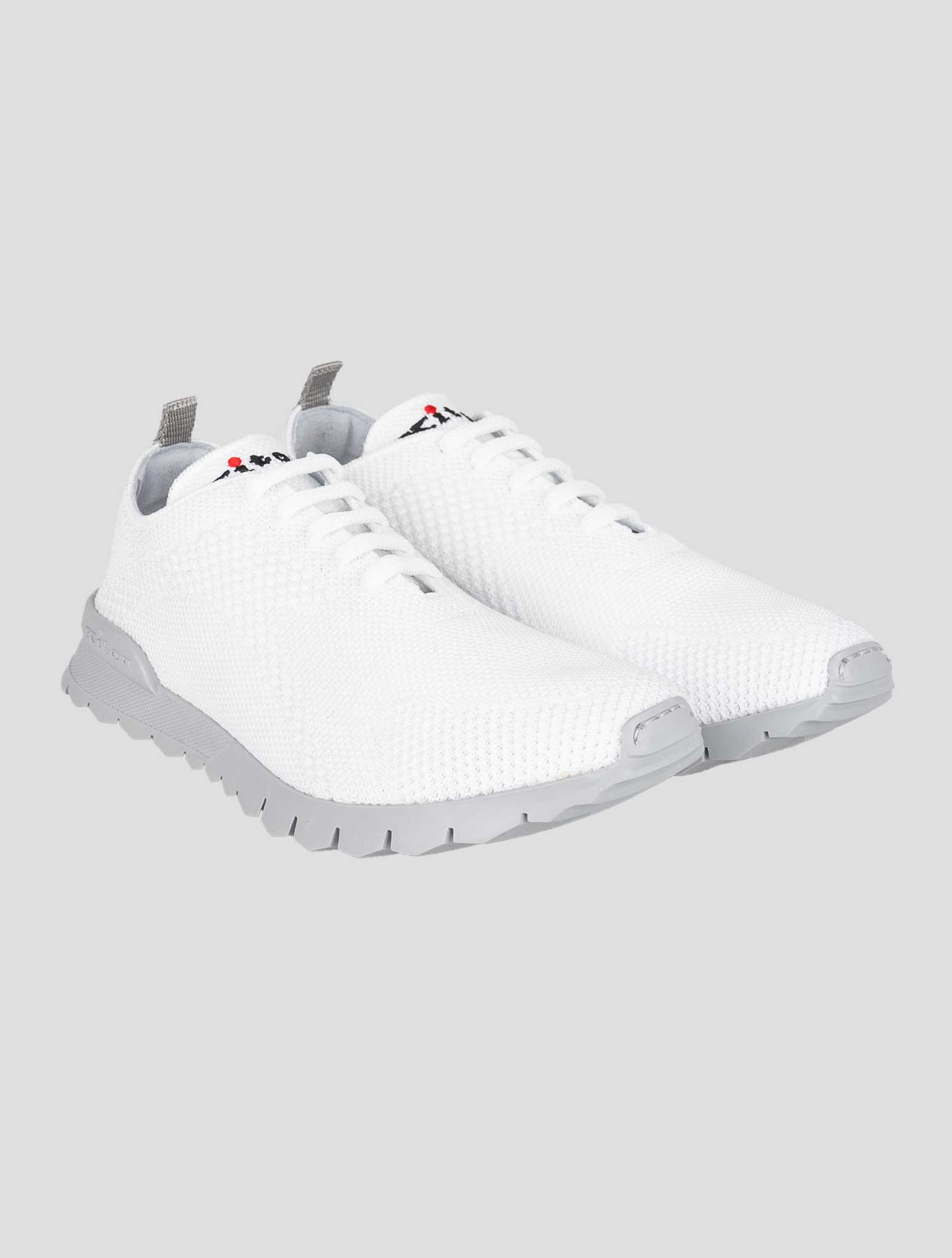 Kiton White Cotton Ea Sneakers