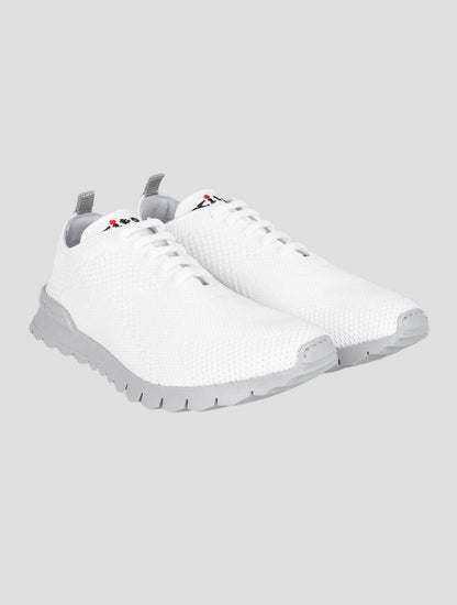Kiton White Cotton Ea Sneakers
