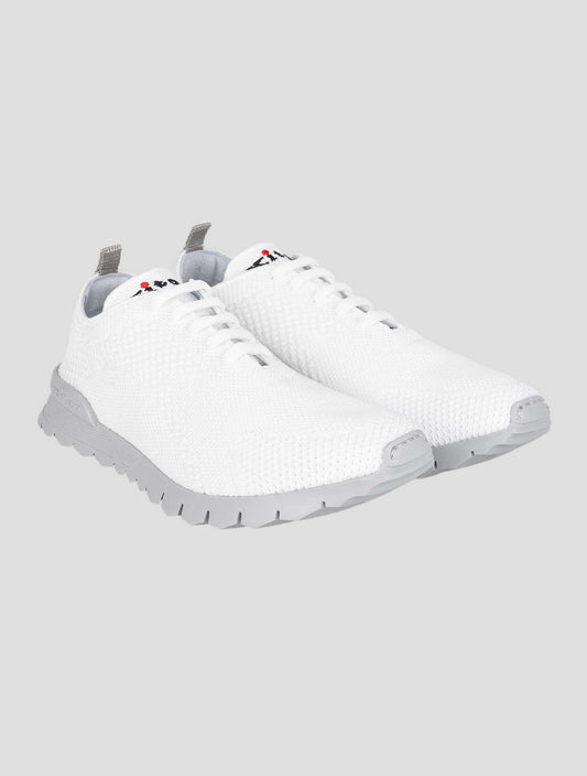Kiton White Cotton Ea Sneakers