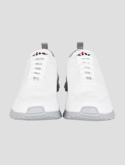 Kiton White Cotton Ea Sneakers