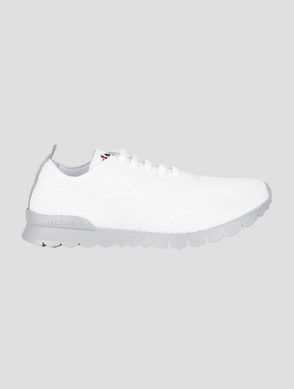Kiton White Cotton Ea Sneakers