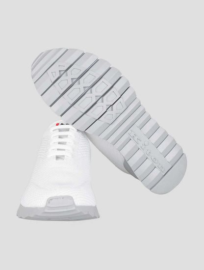 Kiton White Cotton Ea Sneakers