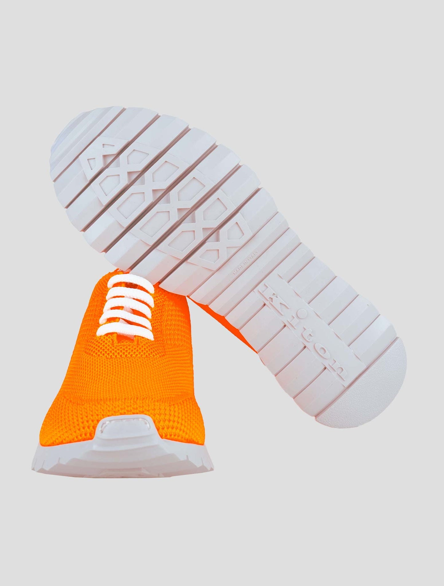 Kiton Orange Cotton Ea Sneakers