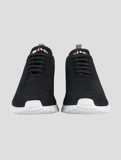 Kiton Black Cotton Ea Sneakers