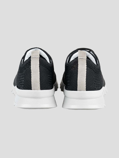 Kiton Black Cotton Ea Sneakers