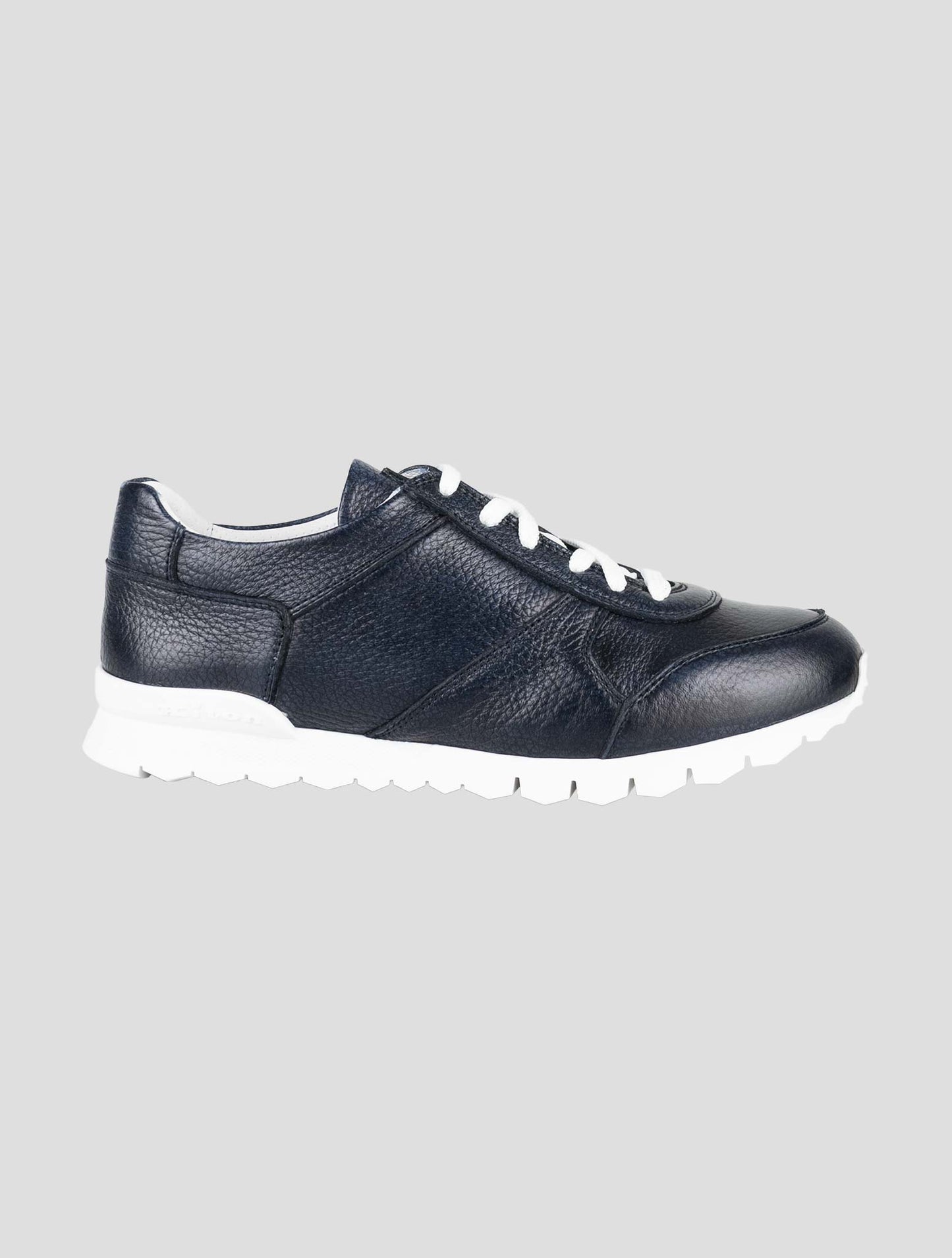 Kiton Dark Blue Leather Deer Sneakers