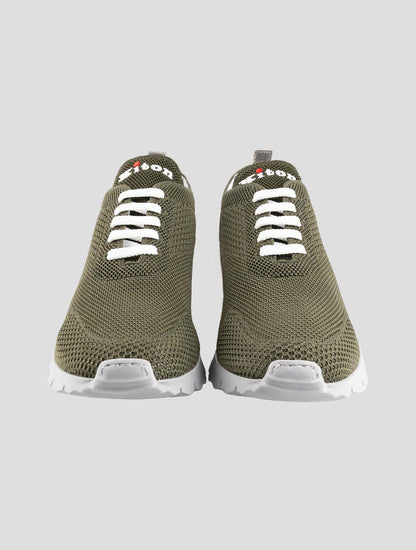 Kiton Green Cotton Ea Sneakers