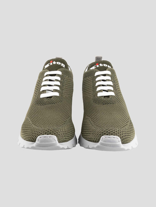 Kiton Green Cotton Ea Sneakers