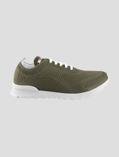 Kiton Green Cotton Ea Sneakers