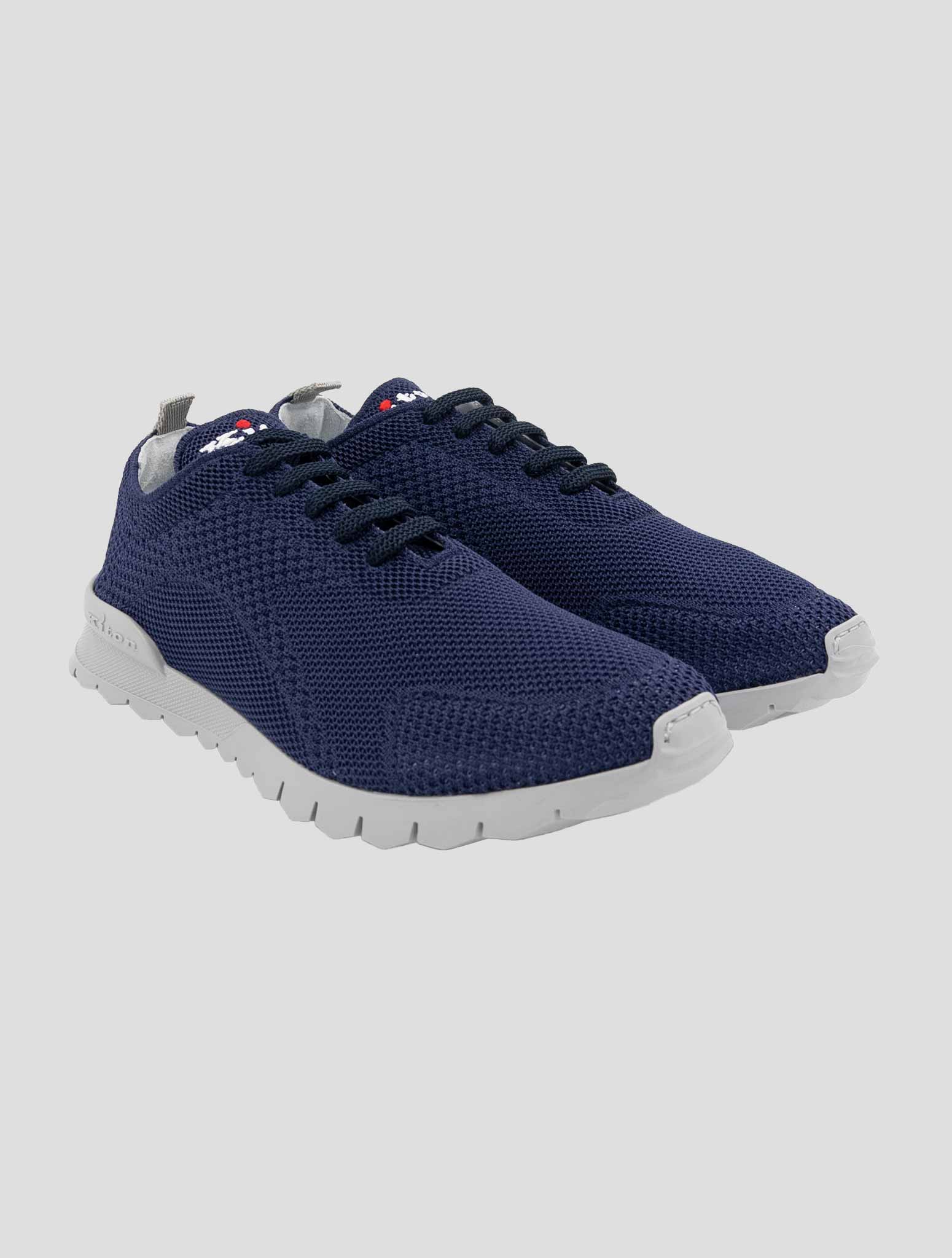 Kiton Blue Cotton Ea Sneakers