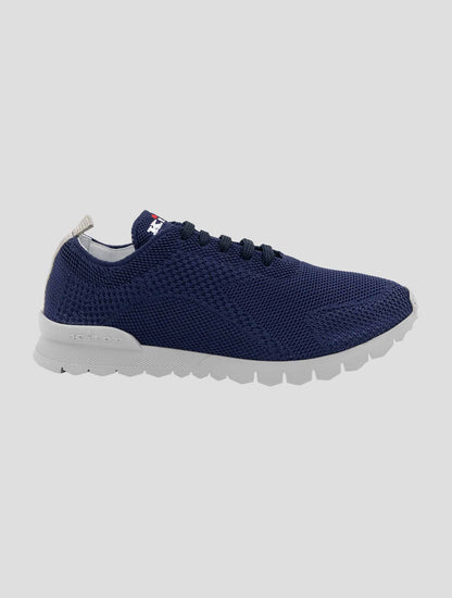 Kiton Blue Cotton Ea Sneakers
