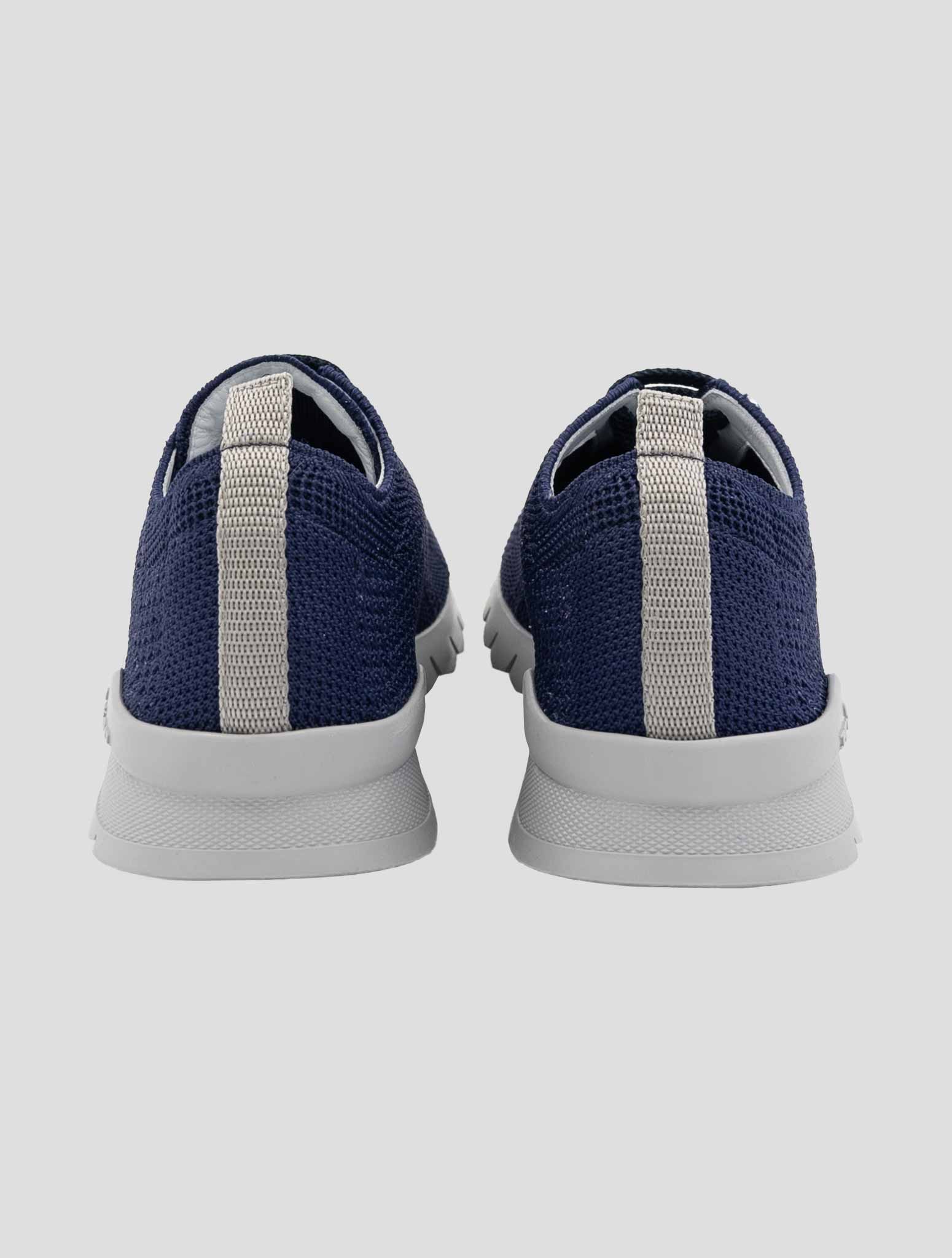 Kiton Blue Cotton Ea Sneakers