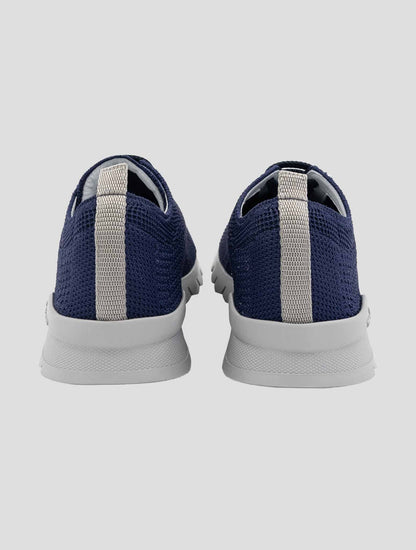 Kiton Blue Cotton Ea Sneakers