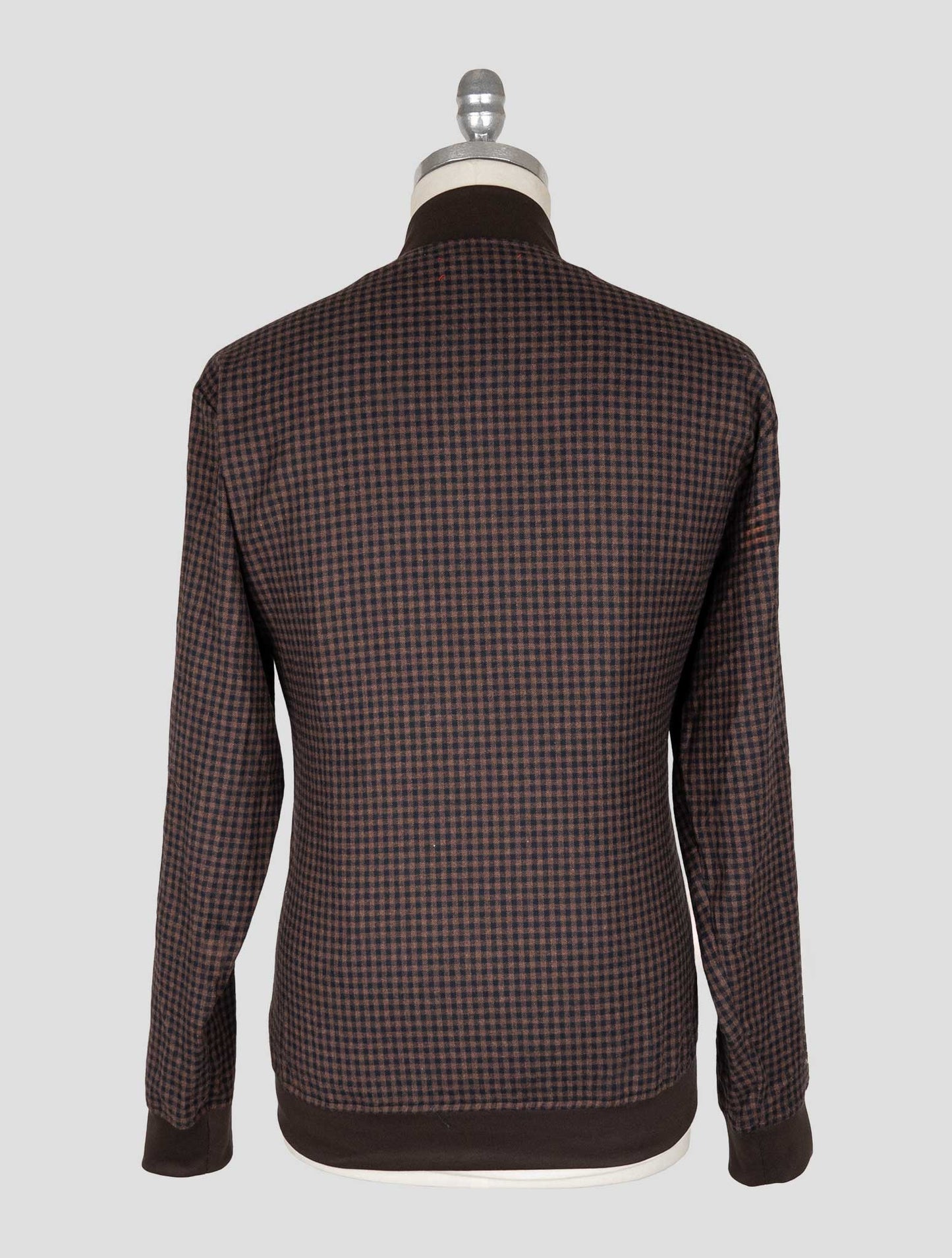 Kiton Brown Blue Cotton Ea Coat B-ONE