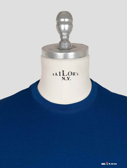 Kiton Blue Cotton T-shirt