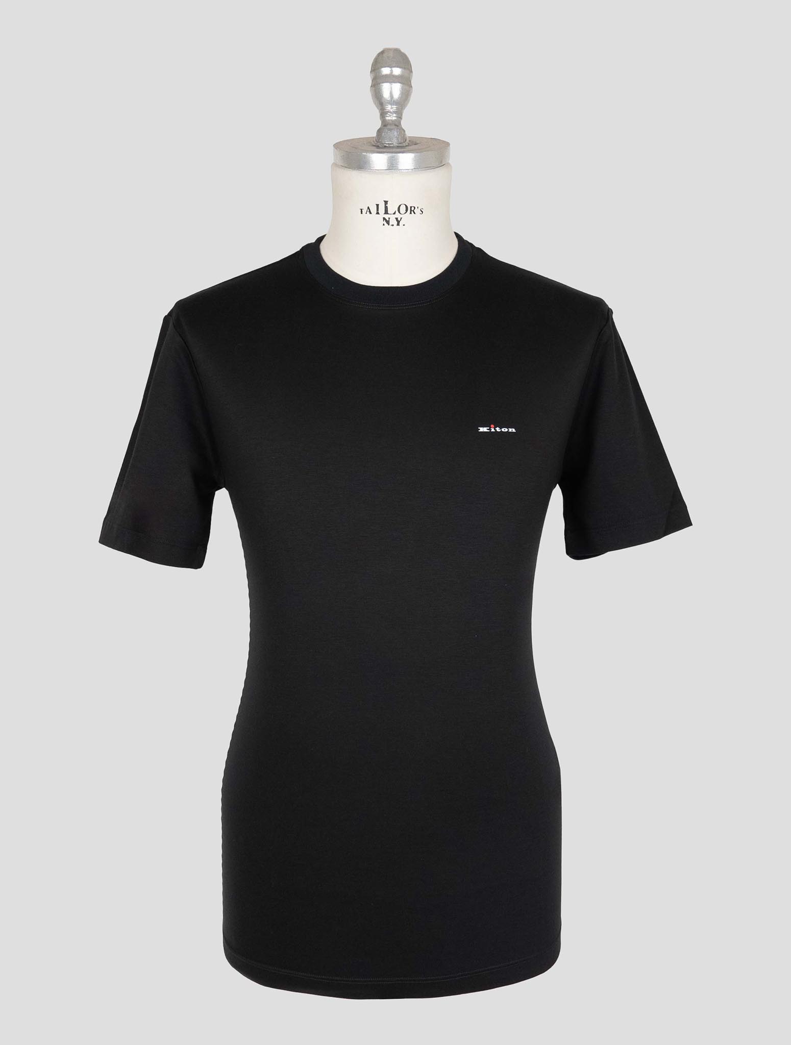Kiton Black Cotton T-shirt