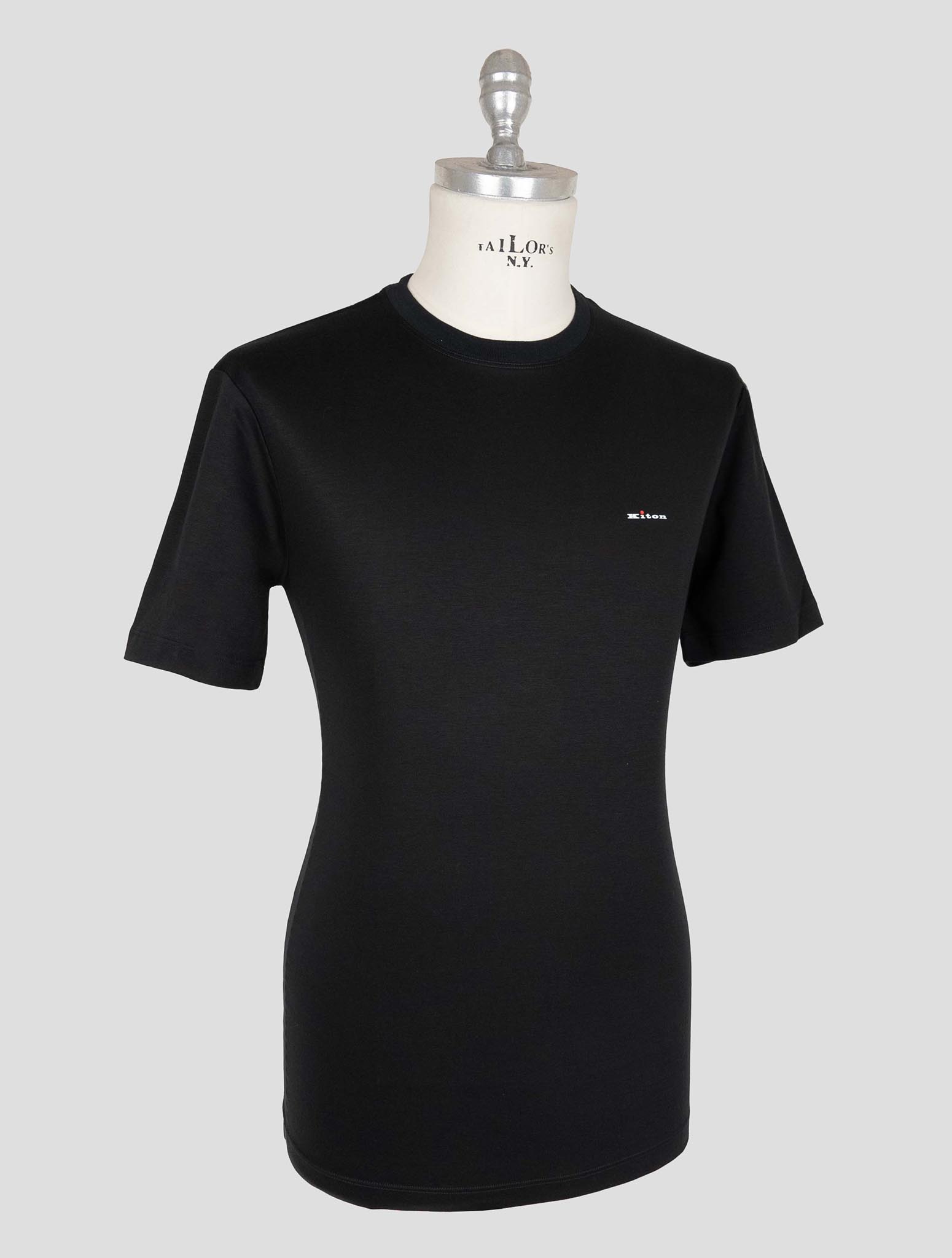 Kiton Black Cotton T-shirt