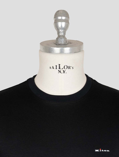 Kiton Black Cotton T-shirt