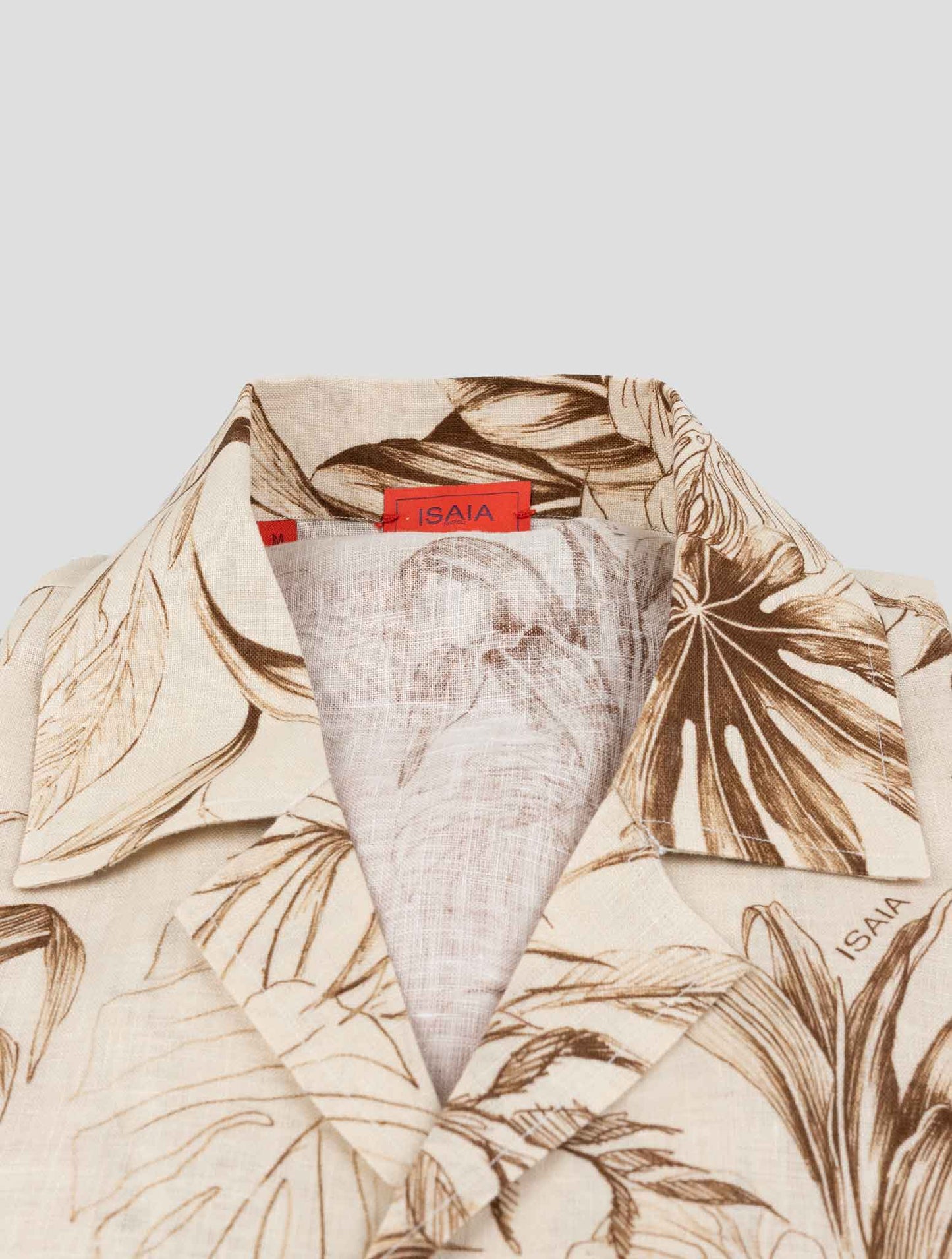 Isaia Brown Linen Shirt