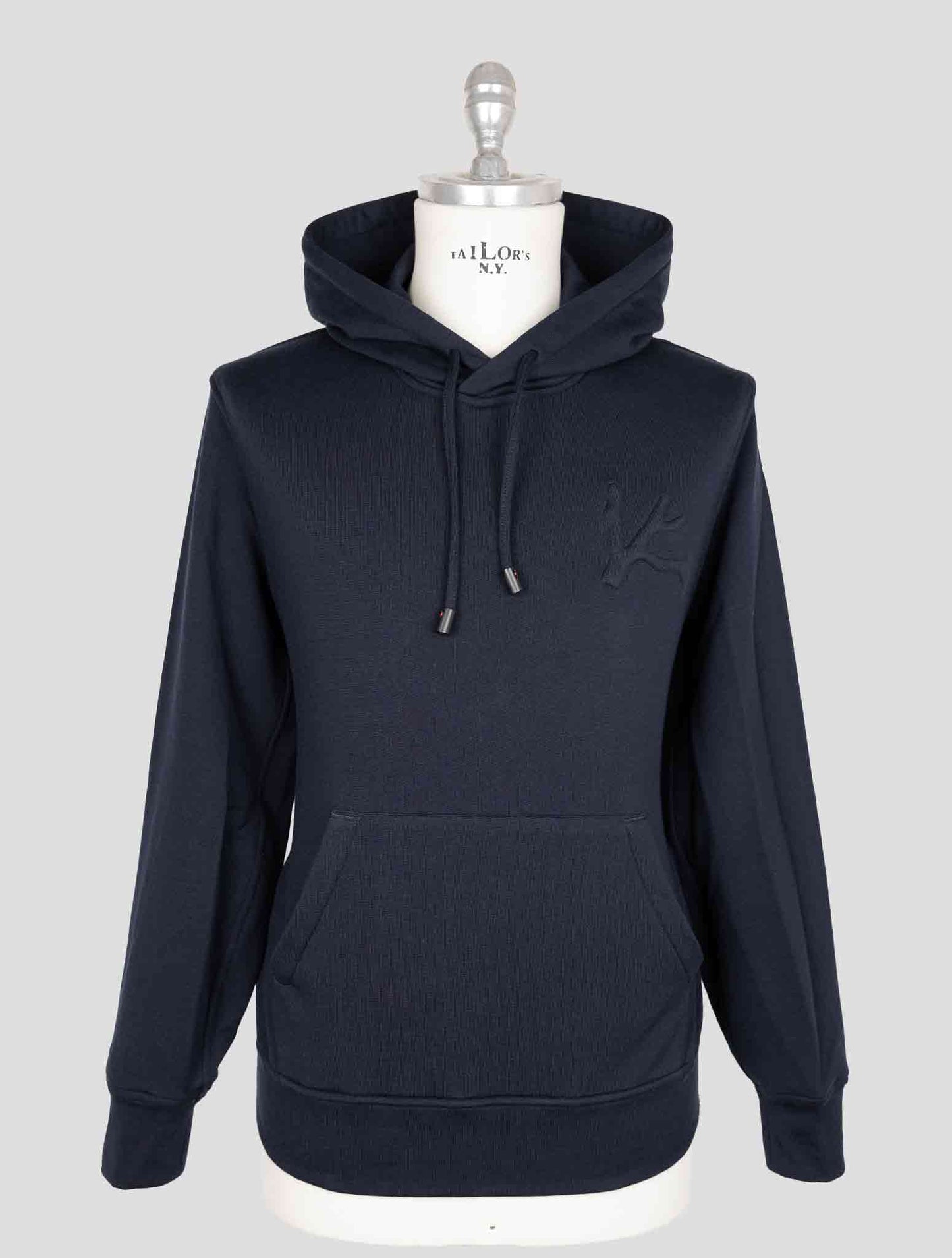 Isaia Blue Cotton Silk Pl Sweater Hoodie